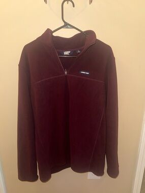 Lands' End Men's Zip-Neck Fleece Pullover - Burgundy